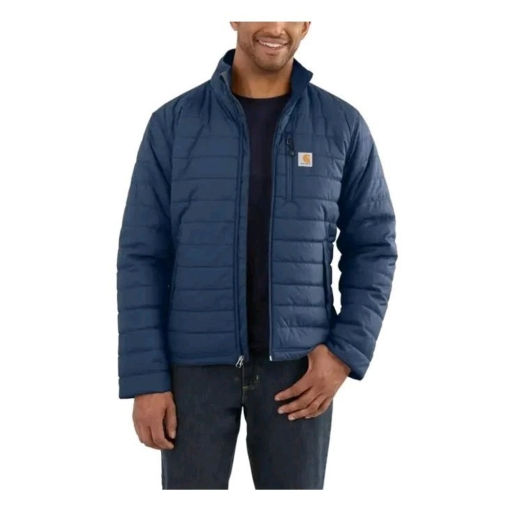 Carhartt Jacket Mens Medium Dark Blue Rain Defender Relaxed Fit‎